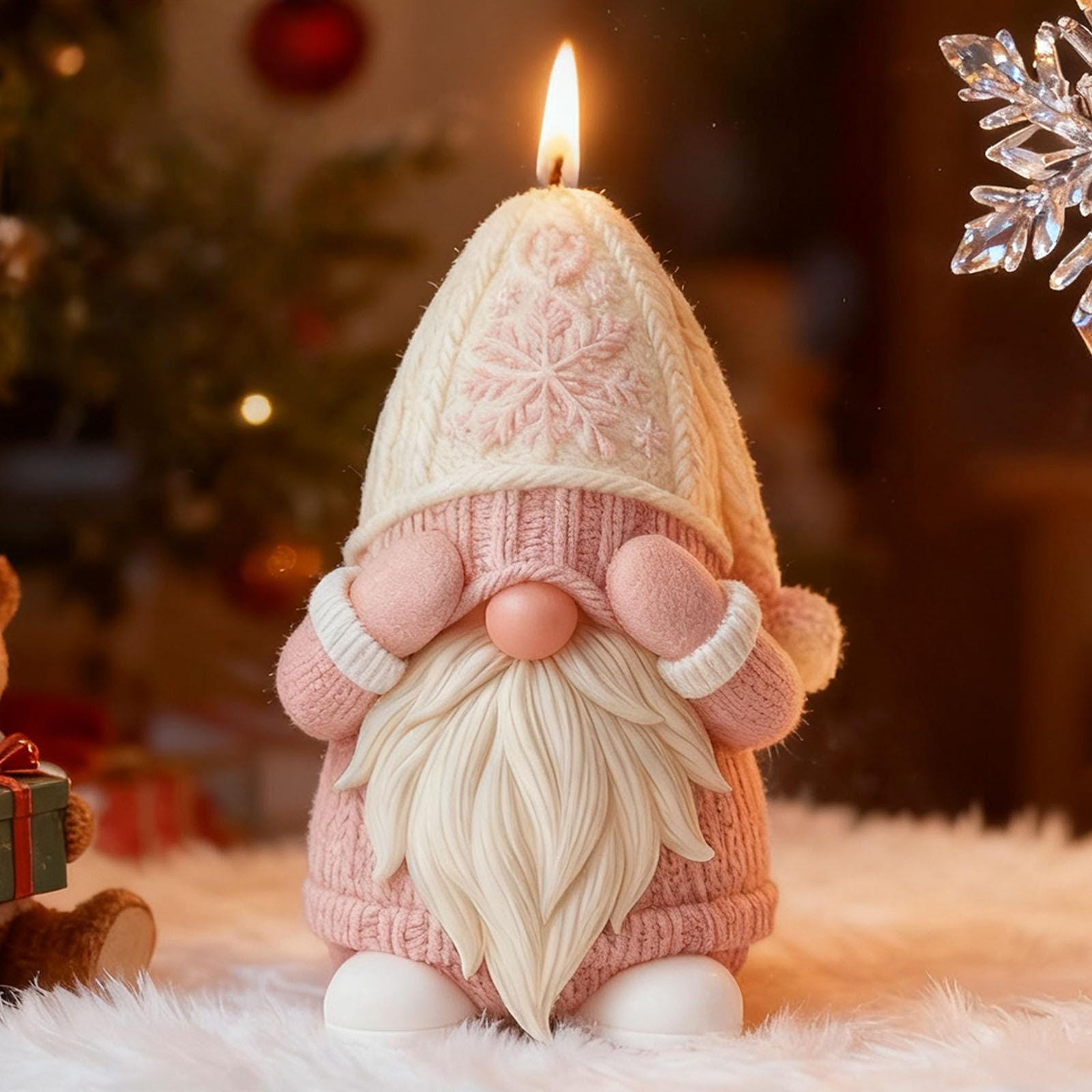 2 Stampi In Silicone Per Candele Natalizie A Forma Di Gnomo, 3D Per Sapone E Decorazioni Fai Da Te - 4