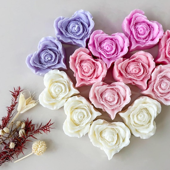 Stampo in silicone per candela a forma di cuore portatile fai-da-te Stampo per sapone 3D Amore Aromaterapia Strumento per la produzione di gesso Decorazione della casa Regalo  15