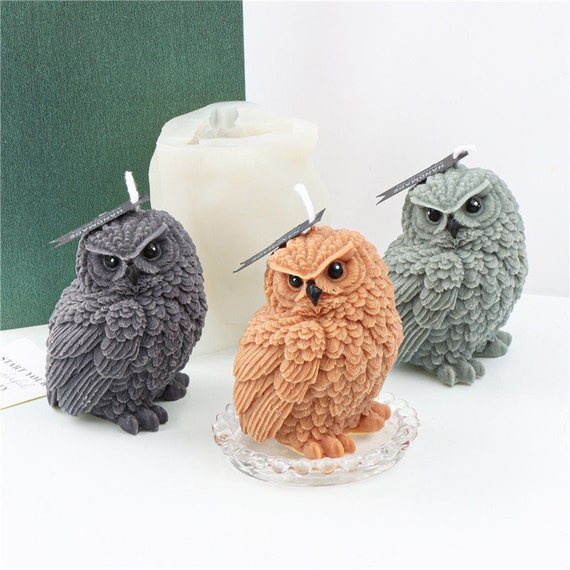 Owl Candle Mold-3D Owl Silicone Mold-Animal Owl Candle Mold-Owl  Figurine Resin Mold-Beeswax Candle Mold-DIY Aromatherapy Plaster Mold