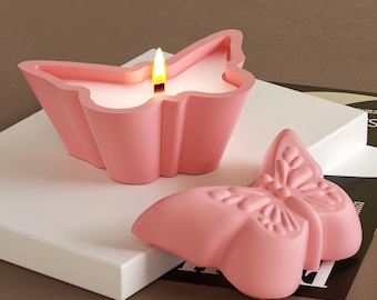 Butterfly Candle Jar Silicone Mold-Butterfly Trinket Box Resin Mold-Butterfly Storage Box Mold-Concrete Jesmonite Plaster Candle Box Mold