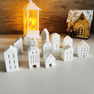 12 Kinds Mini Houses Silicone Molds Set-Small House Resin Mold-Village House-Light house-Free combination house-Concrete Cement House Mold