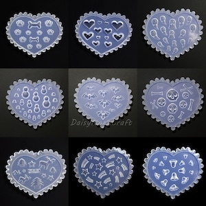 Creative Cat Paw Nail Art Resin Molds Nail Patch Silicone Mold Epoxy Nail Charm Mold Skull Ghost Bat Star Flower Nail Decoration Mould
