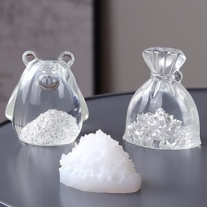 Simpatico orsetto portachiavi stampo in silicone-ciondolo portafortuna stampo in resina-modello di riempimento cristallo 3D-materiali di riempimento cristallo Druzy-stampo borsa soldi carino