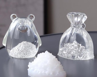 Süßer Bär Schlüsselbund Silikonform-Glücksbeutel Anhänger Harz Form-3D Kristallfüller Modell-Druzy Kristallfüllmaterialien-Süße Geldbeutel Form
