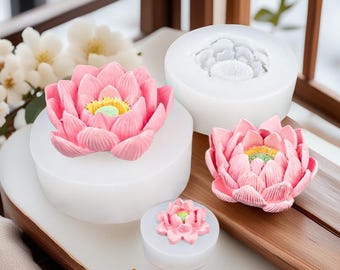 Lotus Silicone Mold-Lotus Flower Resin Mold-Lotus Fondant/Cake Decoration Mold-Lotus Soap Mold-Diffuser Stone Molds-Plaster Ornament Mold