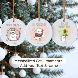 Personalized Cat Doodle Ornament: Custom Family Keepsake Christmas Decor