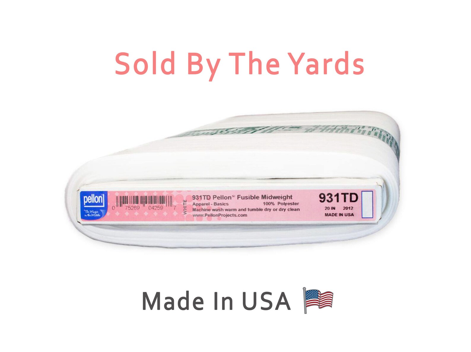 Pellon 931TD Fusible Midweight Interfacing White Iron on Great for