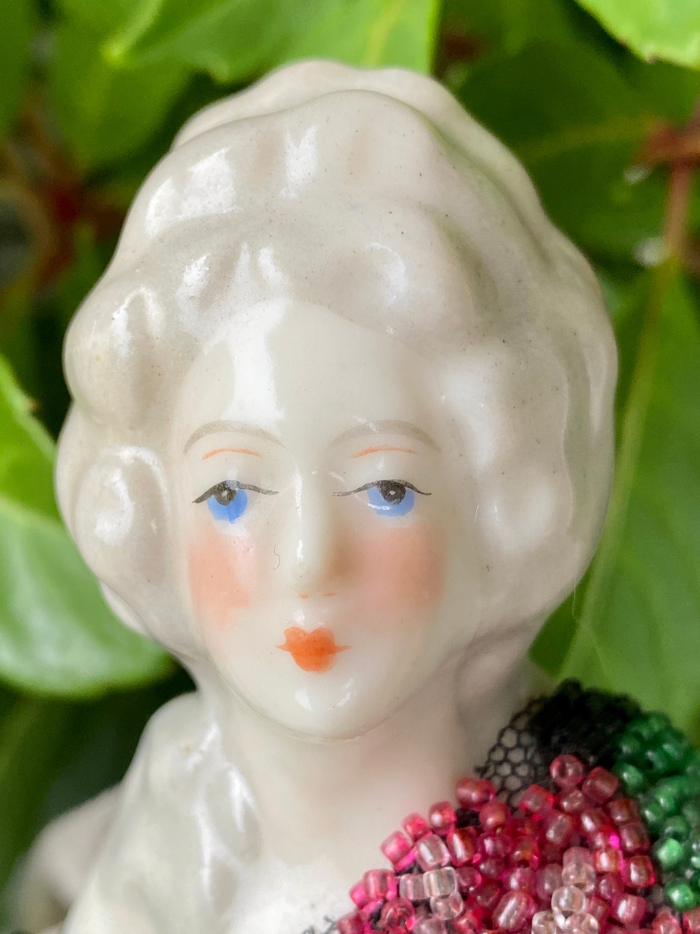 Vintage Lady Pin Cushion Colonial Bisque Sewing Pincushion Etsy