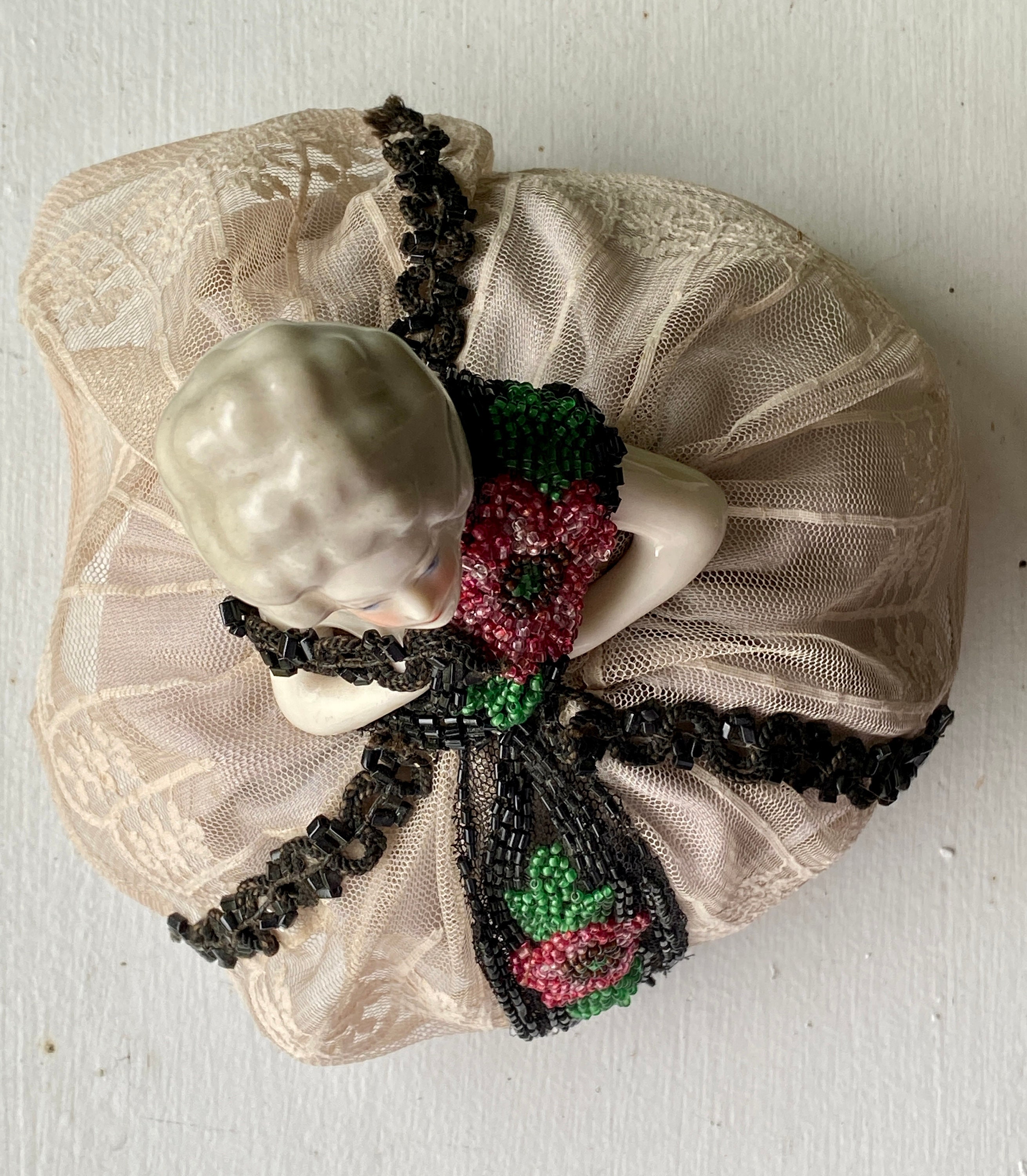 Vintage Lady Pin Cushion Colonial Bisque Sewing Pincushion Etsy