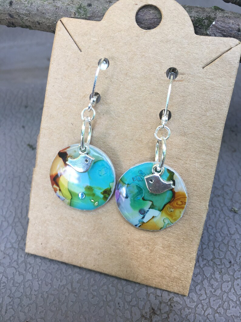 Rainbow Bird Earrings