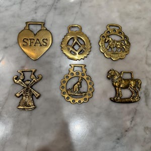Horse Brass English Saddle Brass Medallions Vintage Horse Brass made in England