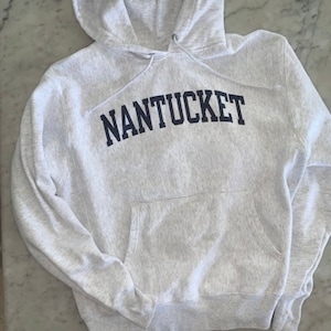 Nantucket Hooded Sweatshirt / Prep Style Apparel / Collegiate Sweatshirt/ Cape Cod Shirt