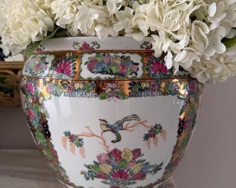 Rose medallion Planter fish pot Famille rose planter jardinare