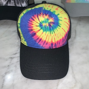 Tie Dye Trucker Hat/ SnapBack hat / neon tie dye cap