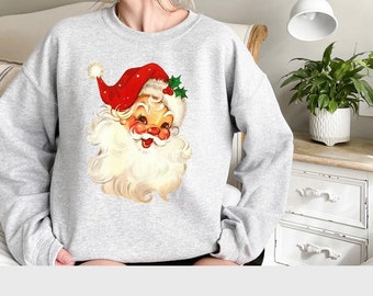 Vintage Santa Shirt, Retro Santa  Sweatshirt, Retro Christmas Shirt, Vintage Christmas Shirt
