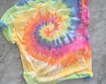 Tie Dye Pastel Neon Rainbow Custom Made Shirt / Rainbow Shirt