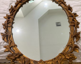 Antique Rocco Carved gilt wood pagoda mirror