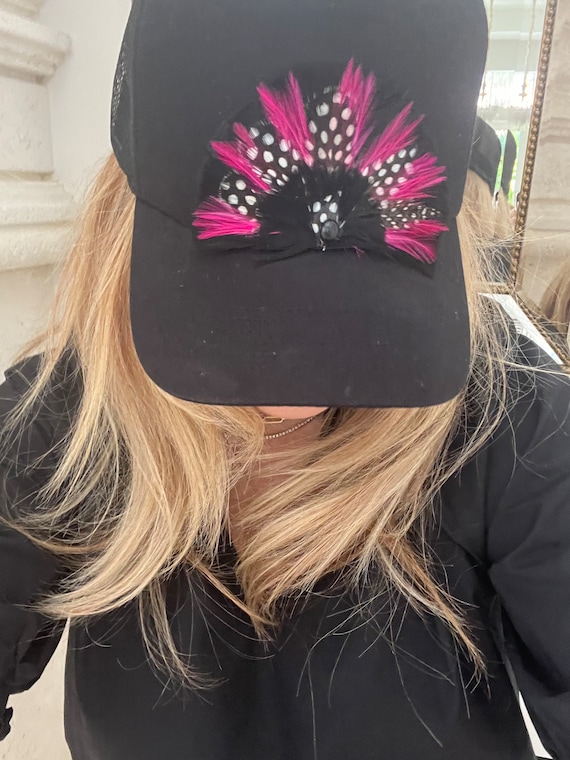 Feather Trucker Hat, Feather Foam Front Trucker Hat - Etsy display picture 3