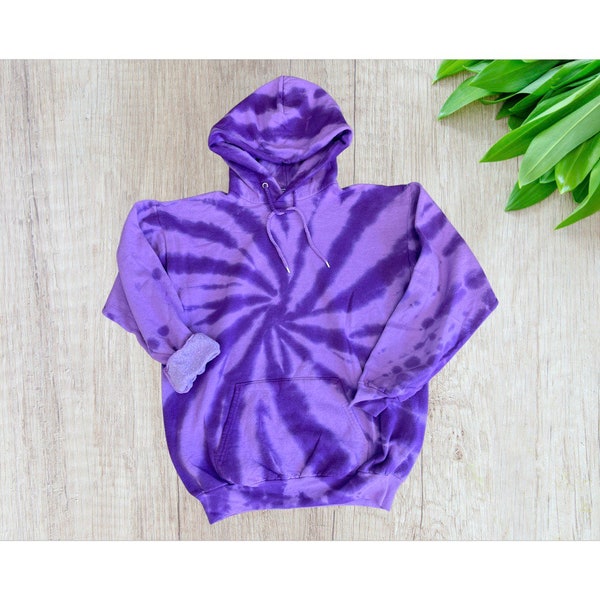 Purple Amethyst  Tie Dye Hoodie Lavender Swirl Unisex Fit