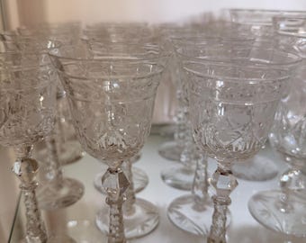 Rock Sharpe Marina Crystal Stenware 50 pcs wine, water, champagne coupes, cordials etc excellent and gorgeous