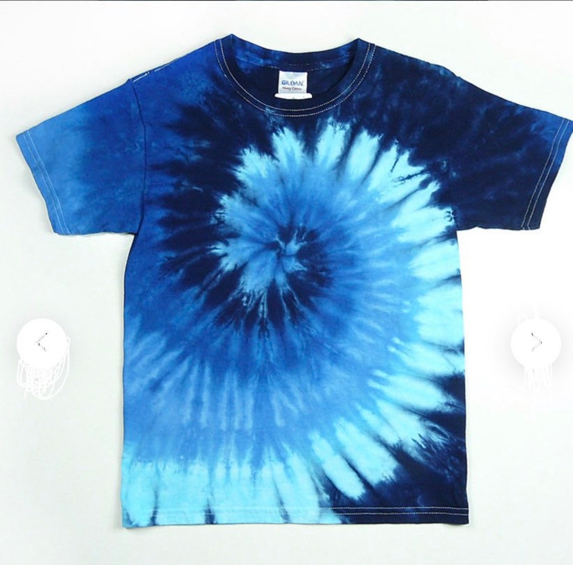 Ocean Blue Tie Dye Shirt / Blue swirl tie dye | Etsy