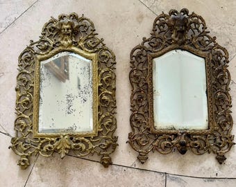 Brass Bradley Hubbard Bacchaus mirror set Ornate mirror set