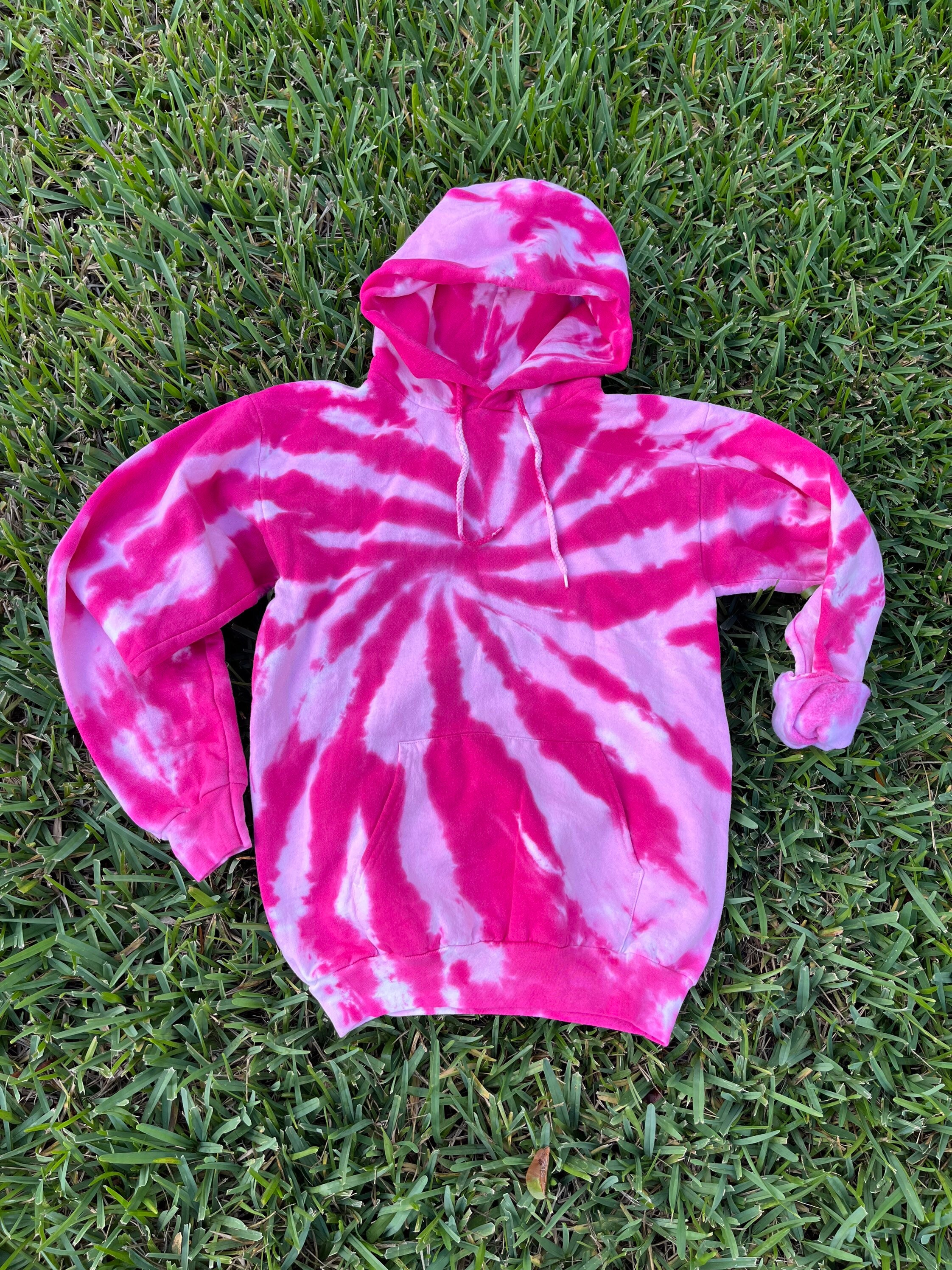 Hot pink tie dye hoodie shop