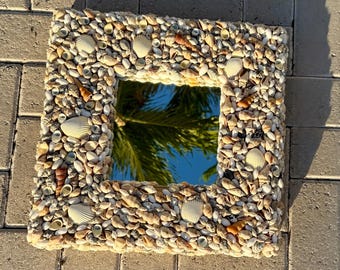 Shell Mirror vintage seashell mirror one rectangle and one square sold separately