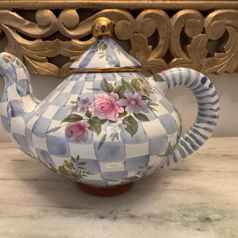 Mackenzie Childs Candleholder Violet Teapot main image 1