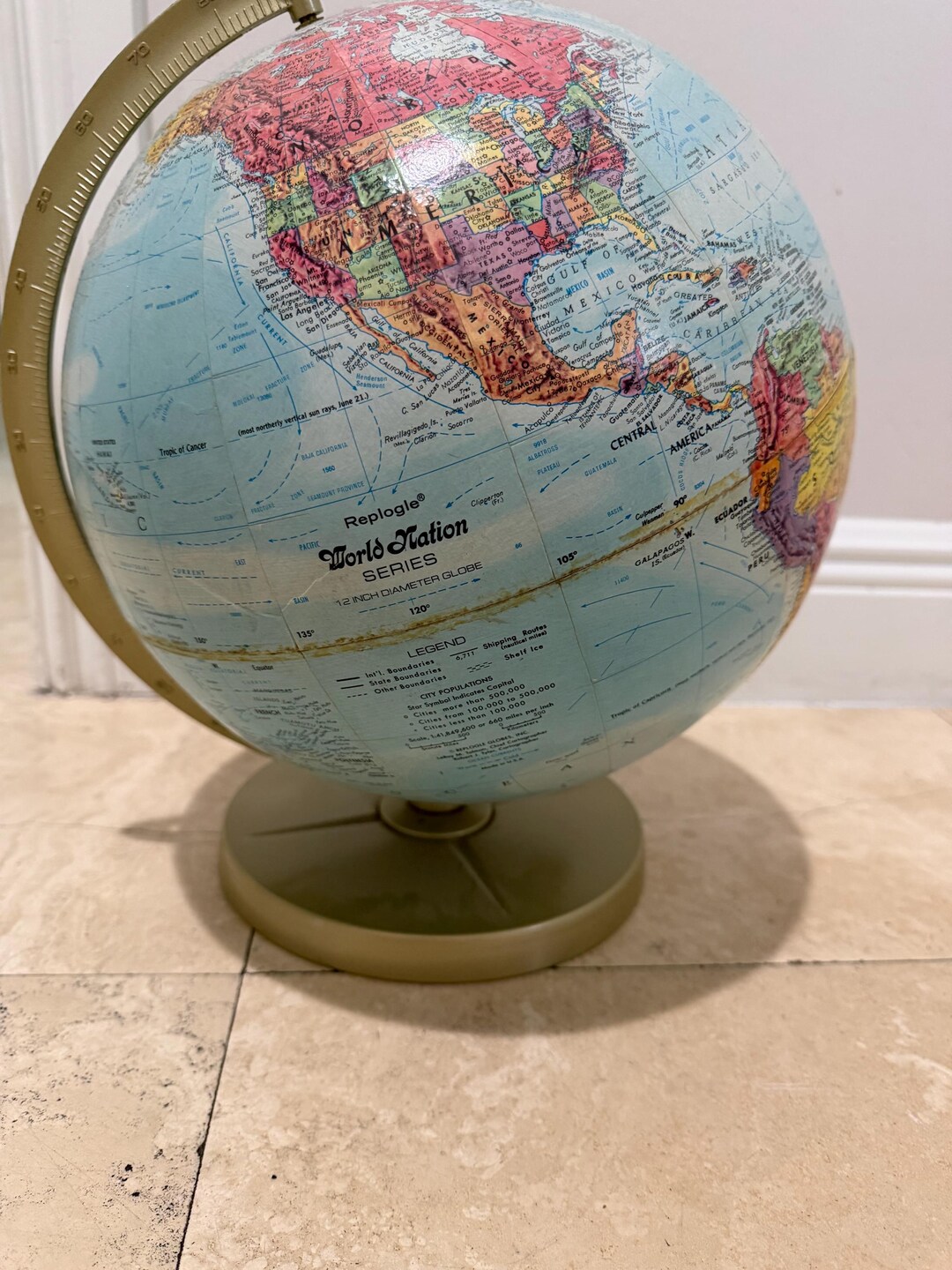 Vintage Replogle World Nation Series Globe 12” | Mid Century Desk Globe ...
