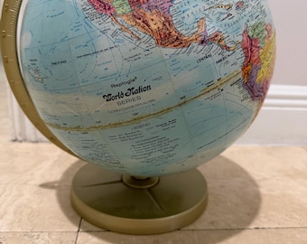 Vintage Replogle World Nation Series Globe 12” | Mid Century Desk Globe | Retro Office Decor | Study Library Accent