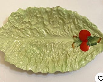 Cabbage leaf platter green Carltonware serving dish green cabbage plate
