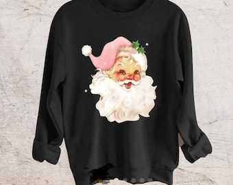 Sudadera vintage feliz de Papá Noel, camiseta retro navideña, camiseta vintage navideña