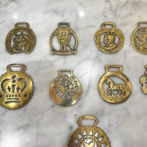 Horse Brass English Saddle Brass Medallions Vintage Horse Brass made in England