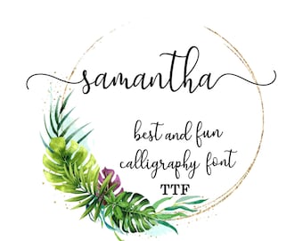 Samantha Font Svg Etsy
