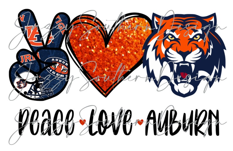 Download Peace Love Auburn War Eagle PNG JPEG Tigers Love | Etsy