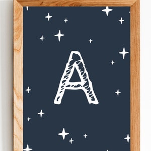 Nursery - Kids Art - GRAY AND WHITE - Monogram - Neutral Nursery- Girls Room- Boys Room- Scandinavian Print