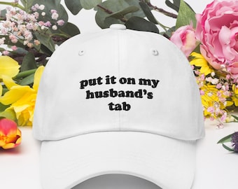 Divertido ponerlo en el sombrero de pestaña de mi marido, gorra de béisbol bordada, regalo de novia,