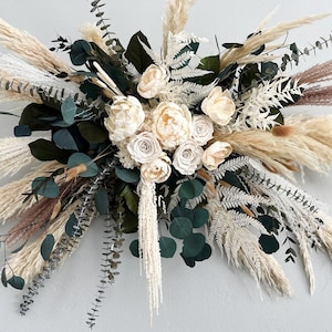 Peony, Rose, + Pampas Arch or Wall Decor/ Wedding Ceremony/ Arch Flowers, Arbor
