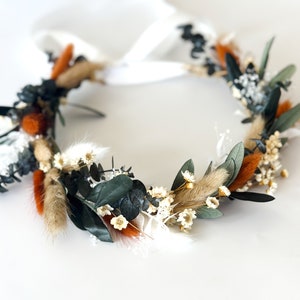 Terracotta, Olive + Eucalyptus Dried Flower Crown/ Wedding Hair/ Bride and Bridesmaids/ Flower Girl/ Photoshoot