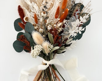 Terracotta + Wildflower Small Dried Floral Bouquet/ Bride and Bridesmaids/ Dried Flower Bouquet/ Wedding Flowers