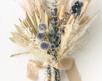 Small Pampas Grass and Eucalyptus Bouquet/ Bride and Bridesmaids/ Dried Flower Bouquet/ Wedding Flowers