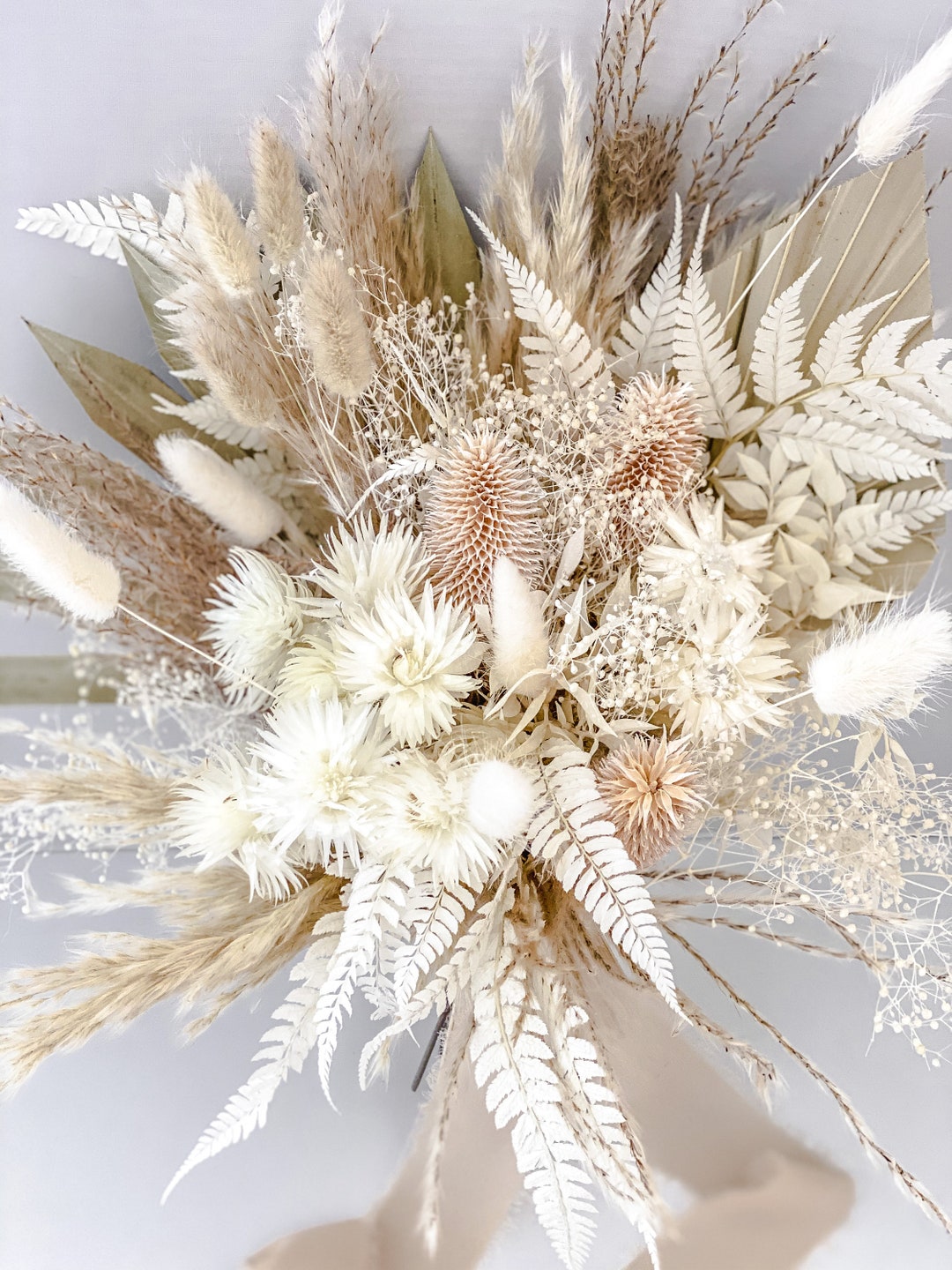 Pampas and Strawflower Bouquet - Etsy