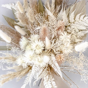 Pampas and Strawflower Bouquet/ Bride and Bridesmaids/ Dried Flower Bouquet/ Wedding Flowers