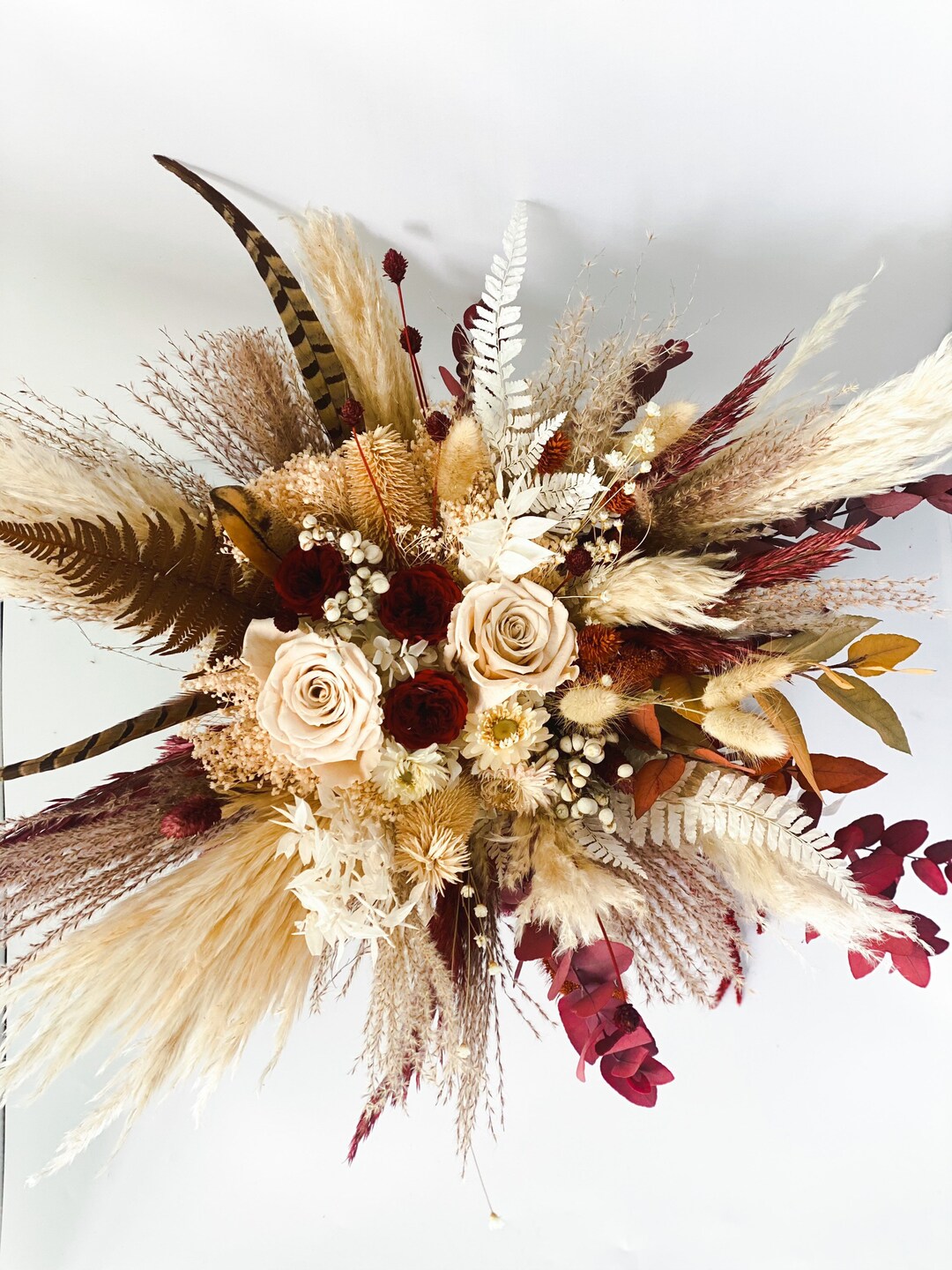 Buy Fall Pampas Grass + Pheasant Feather Bouquet/ Bride and 