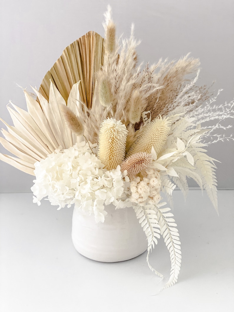 Dried Floral Arrangement with Pampas Grass Palms Etsy