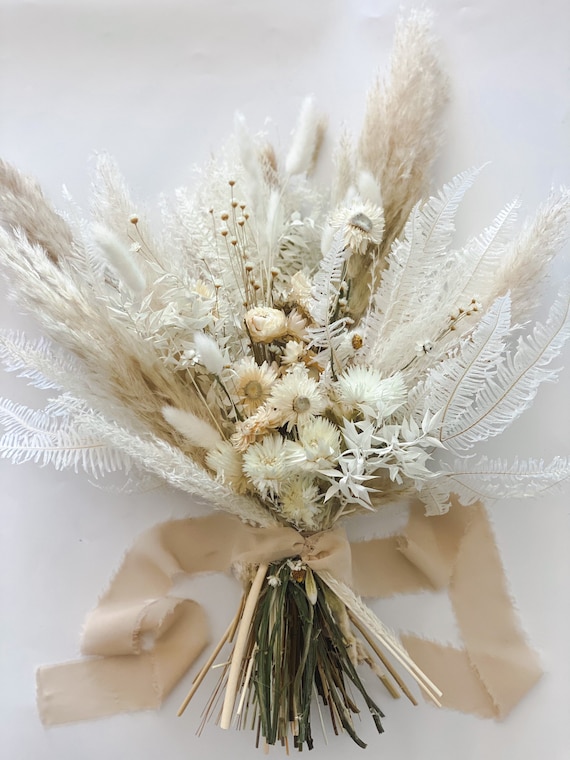 Bouquet de fleurs sauvages blanches herbe de la pampa - Etsy France