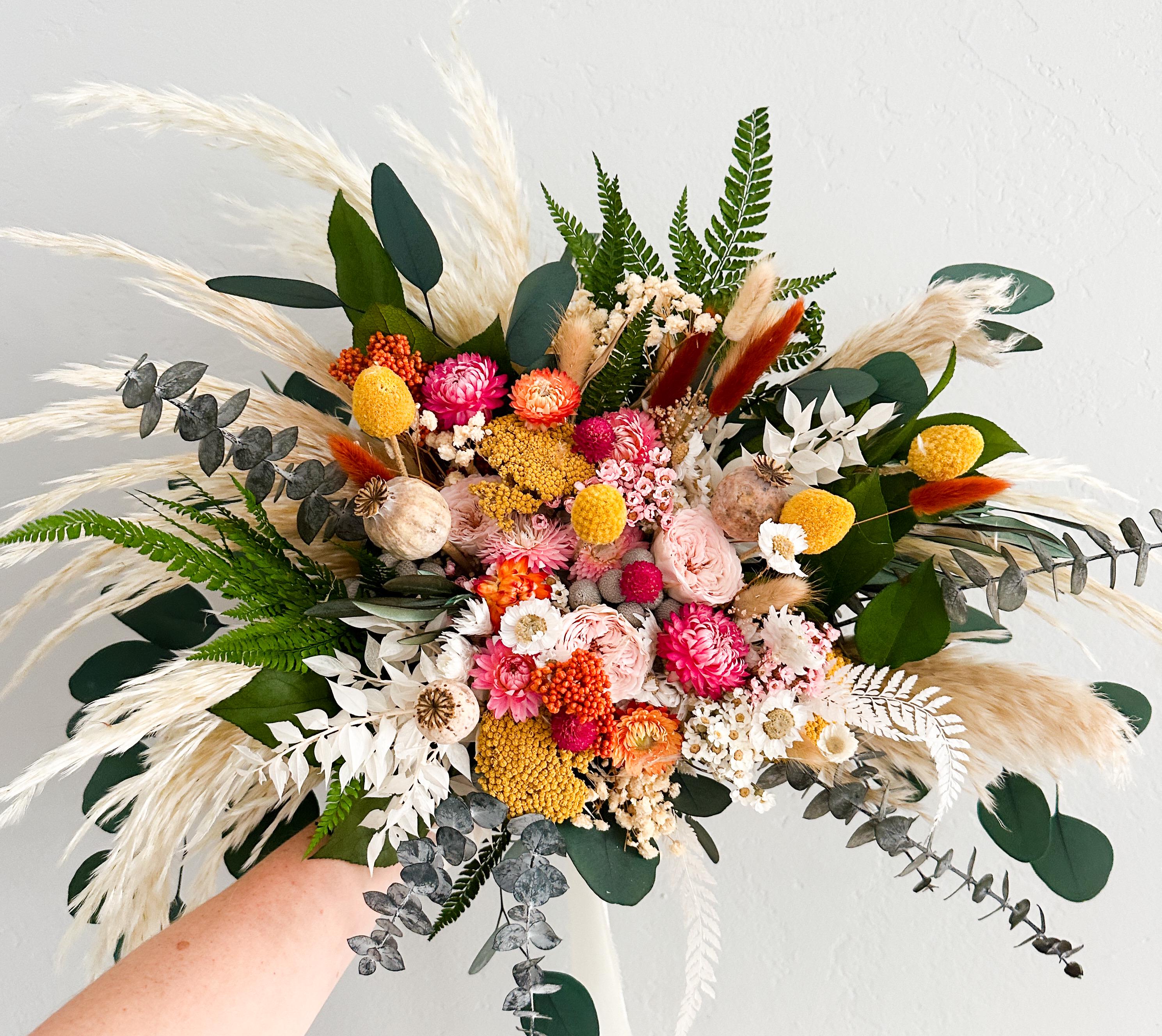 Colorful Pink, Yellow, Terracotta Wildflower Bouquet/ Bride Colorful Pink, Yellow, Terracotta Wildflower Bouquet/ Bride