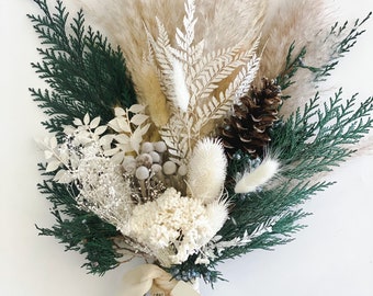 Winter Bouquet with Fragrant Cedar + Juniper/ Dried Flower Bouquet