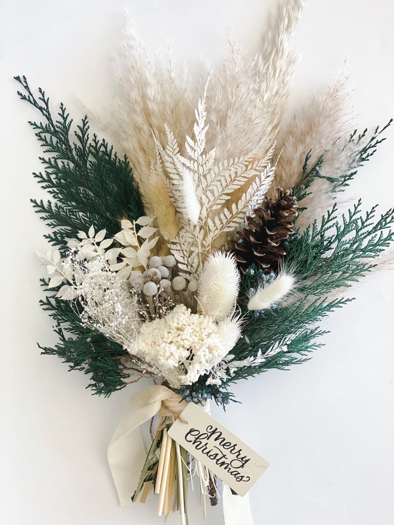 Winter Bouquet with Fragrant Cedar Juniper/ Dried Flower Bouquet image 1